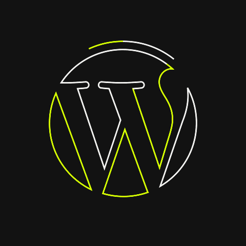Logotip animat de WordPress girant